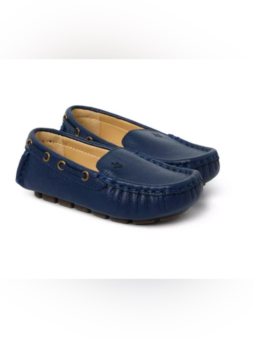 Janie and Jack Navy Blue Leather Moccasin Drivers Size 8